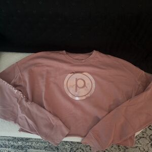 Pure Barre Pink Long Sleeve Crop Sweatshirt
